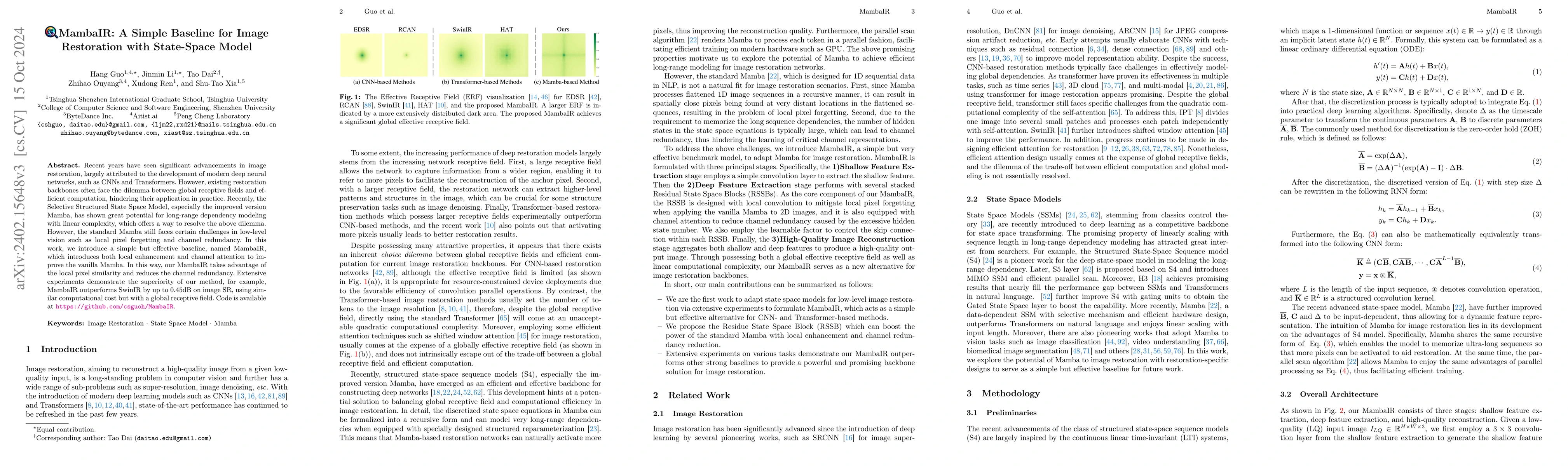 Thumbnail for MambaIR: A Simple Baseline for Image Restoration with State-Space Model