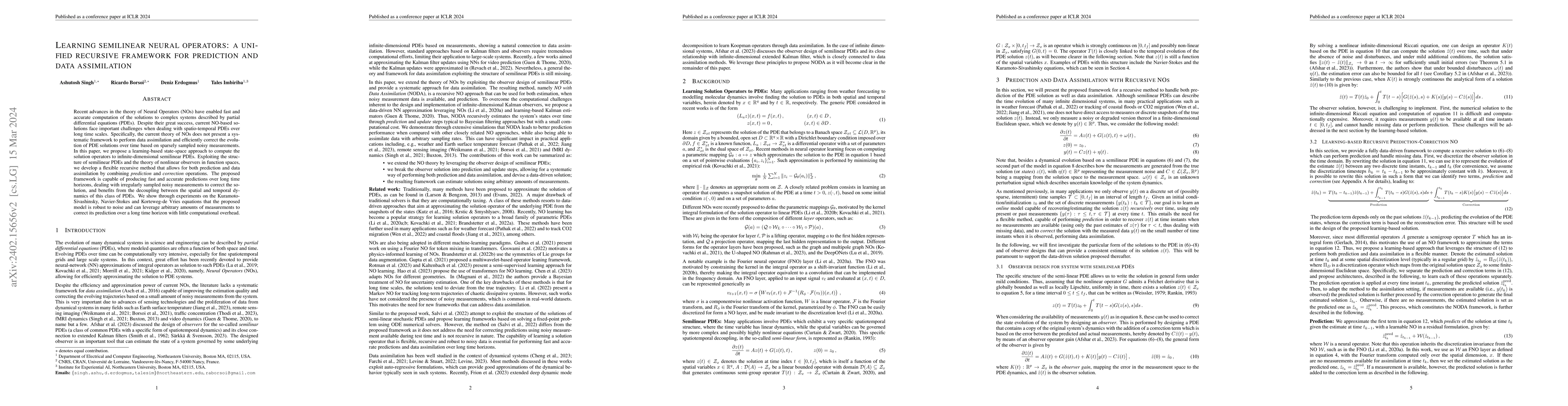Thumbnail for Learning Semilinear Neural Operators : A Unified Recursive Framework For
  Prediction And Data Assimilation