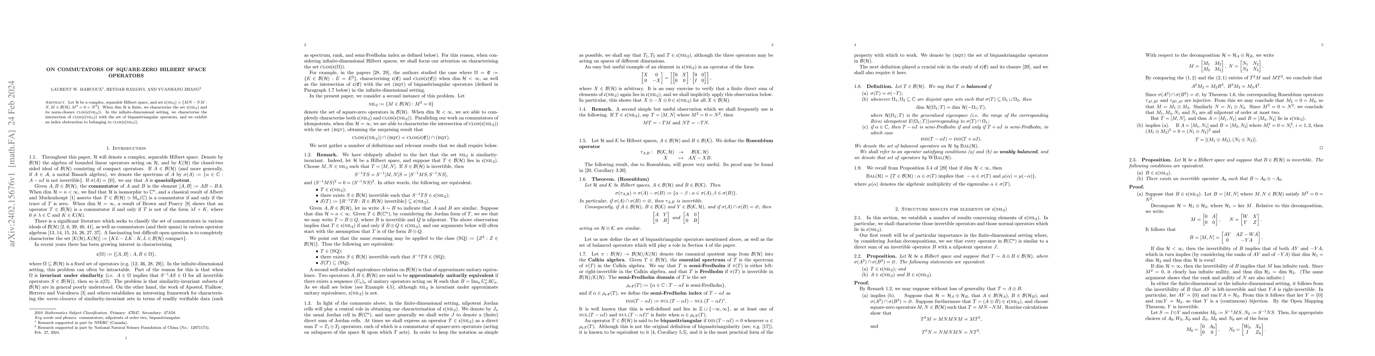 Thumbnail for On commutators of square-zero Hilbert space operators