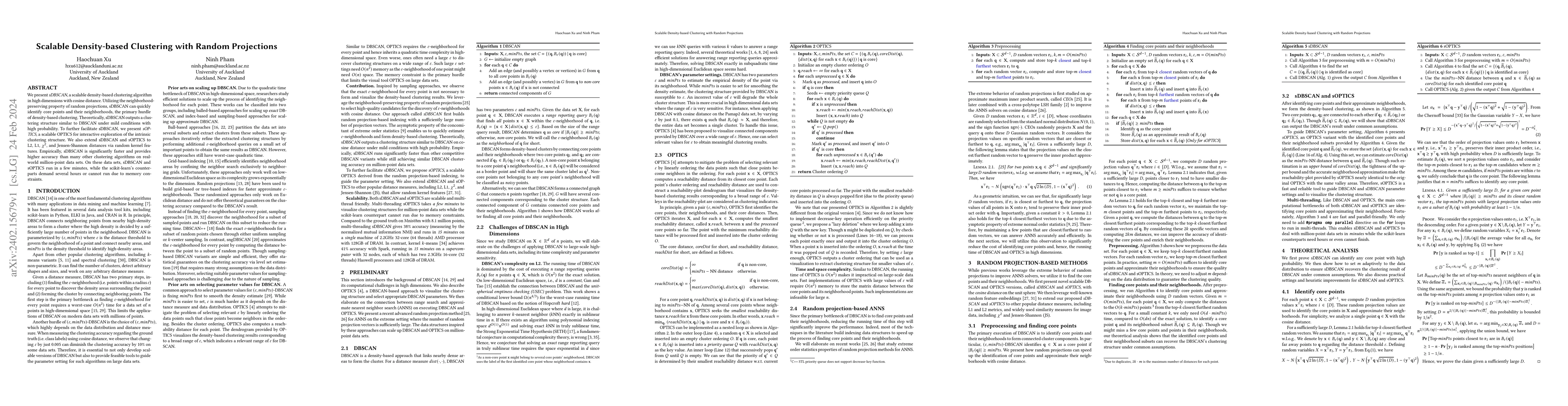 Thumbnail for Scalable Density-based Clustering with Random Projections