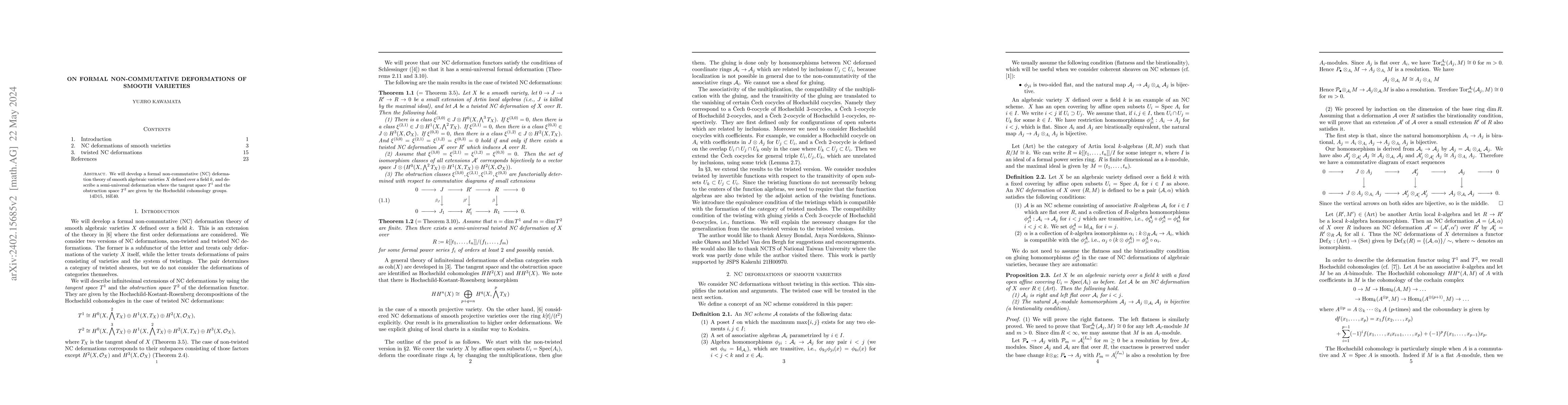 Thumbnail for On formal non-commutative deformations of smooth varieties