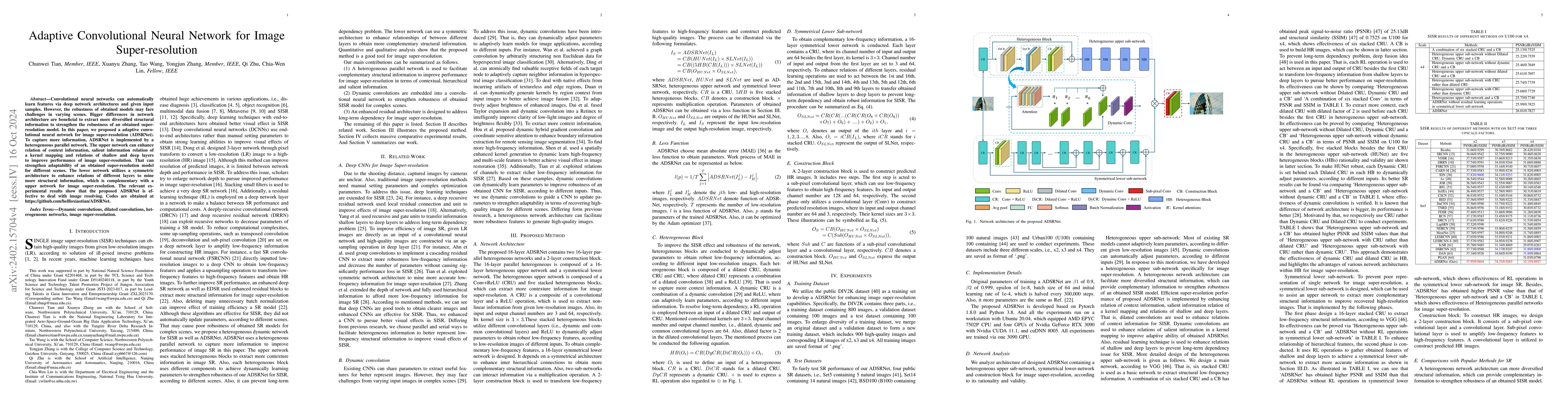 Thumbnail for A Heterogeneous Dynamic Convolutional Neural Network for Image
  Super-resolution