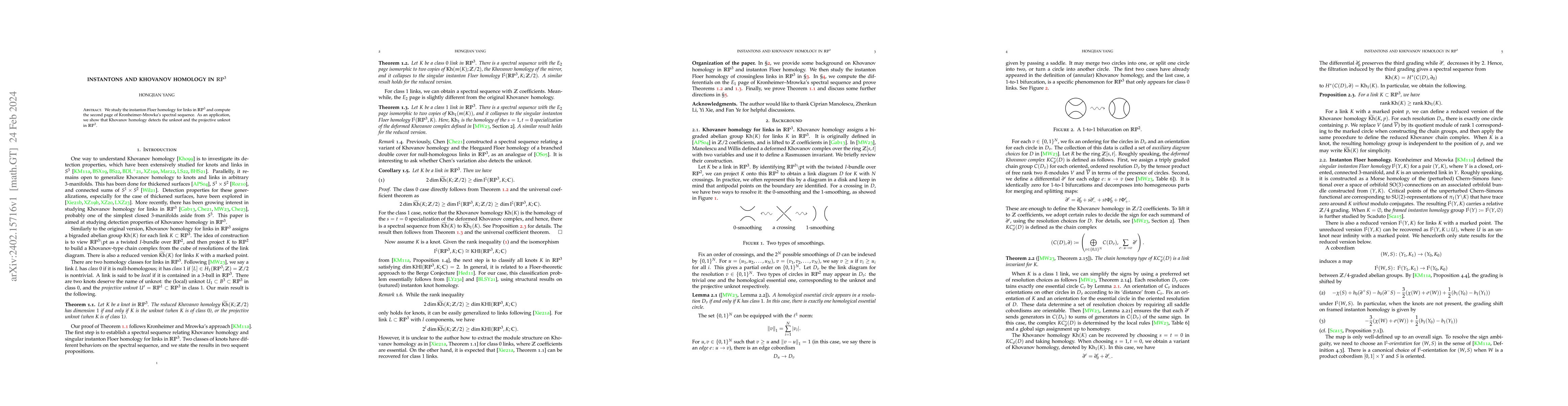 Thumbnail for Instantons and Khovanov homology in $\mathbb{RP}^3$