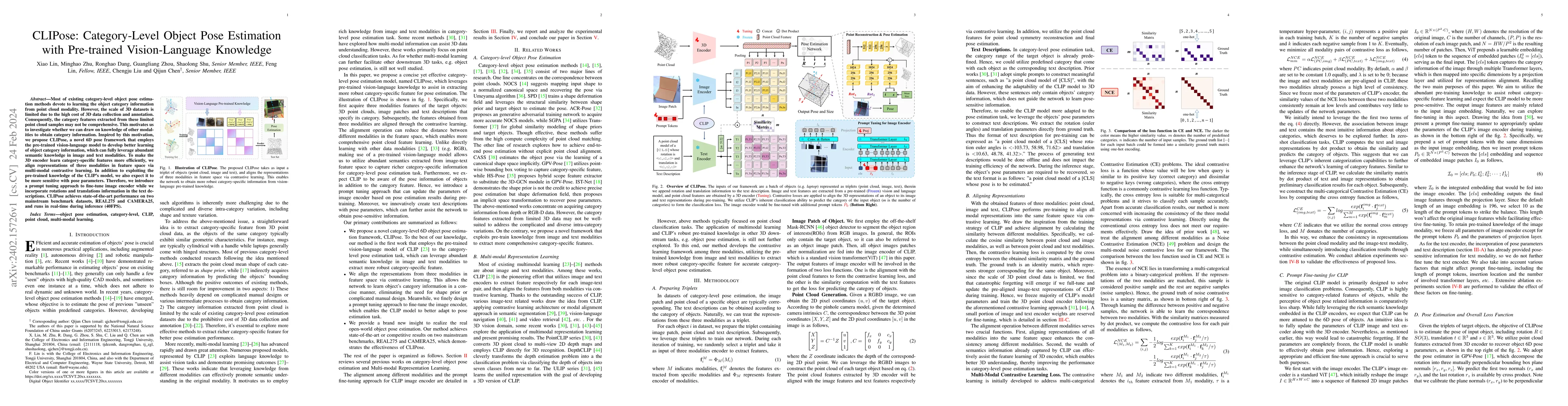 Thumbnail for CLIPose: Category-Level Object Pose Estimation with Pre-trained
  Vision-Language Knowledge