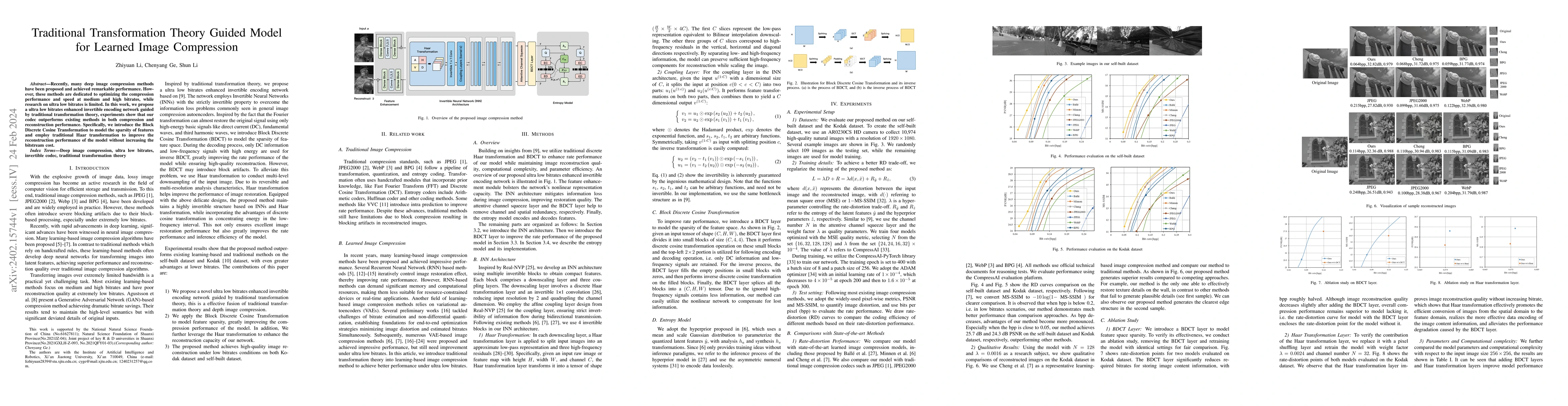 Thumbnail for Traditional Transformation Theory Guided Model for Learned Image
  Compression