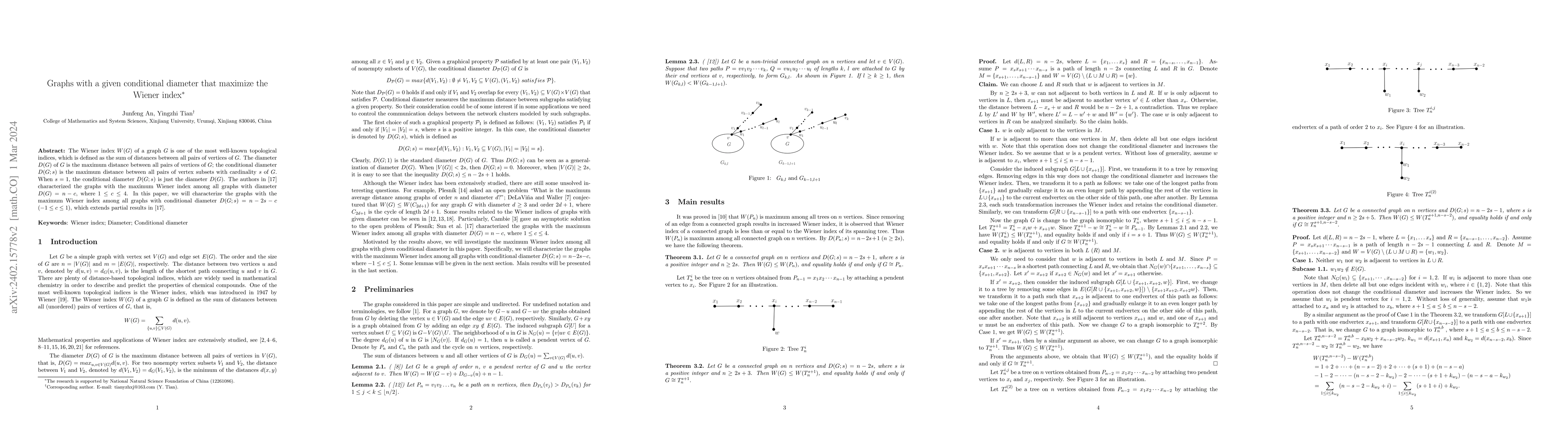 Thumbnail for Graphs with a given conditional diameter that maximize the Wiener index