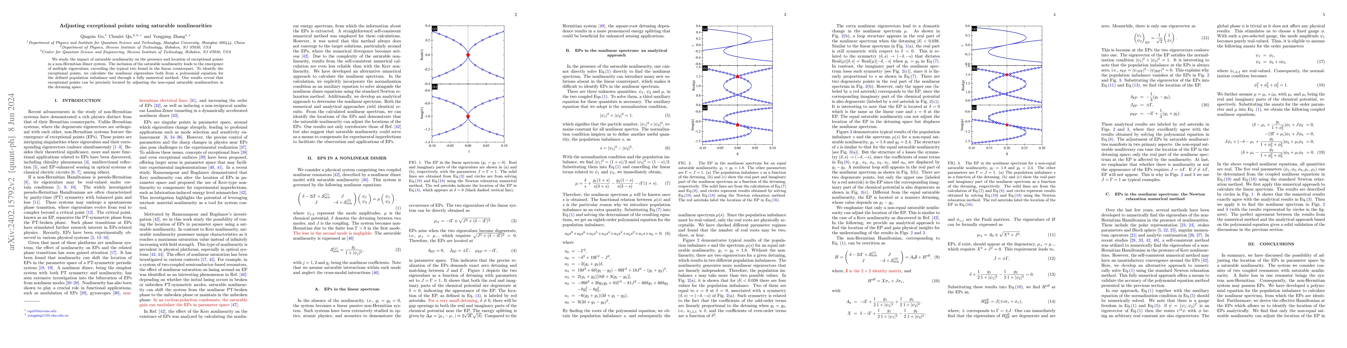 Thumbnail for Adjusting exceptional points using saturable nonlinearities