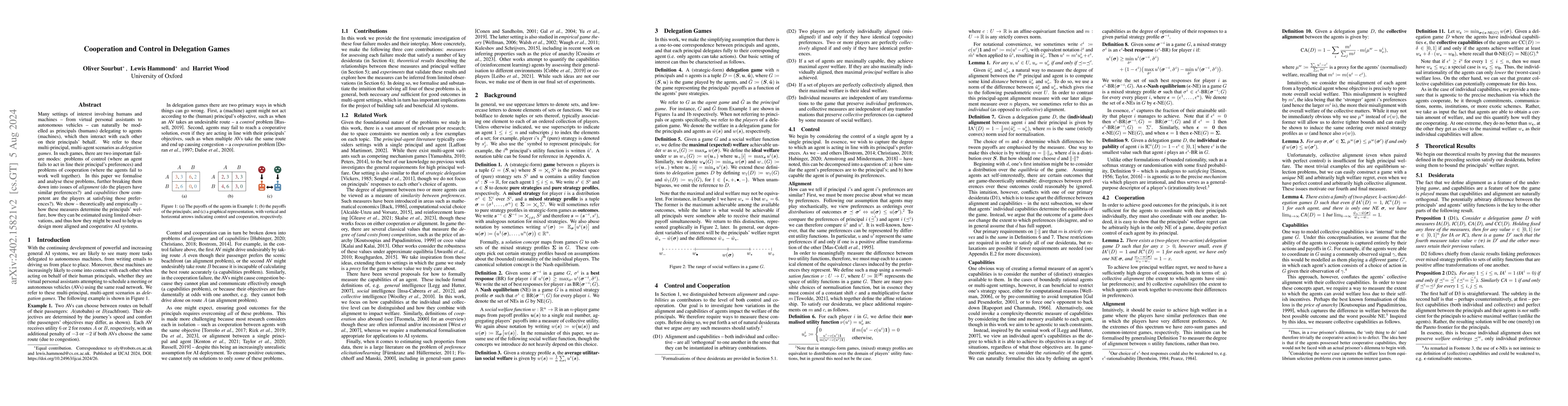 Thumbnail for Cooperation and Control in Delegation Games