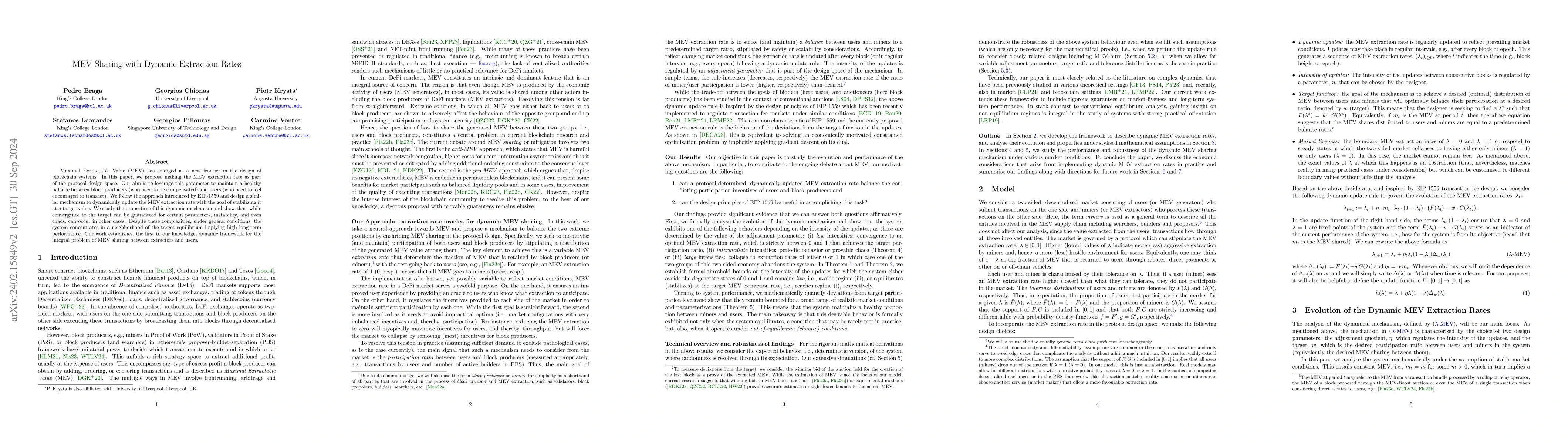 Thumbnail for On the Redistribution of Maximal Extractable Value: A Dynamic Mechanism