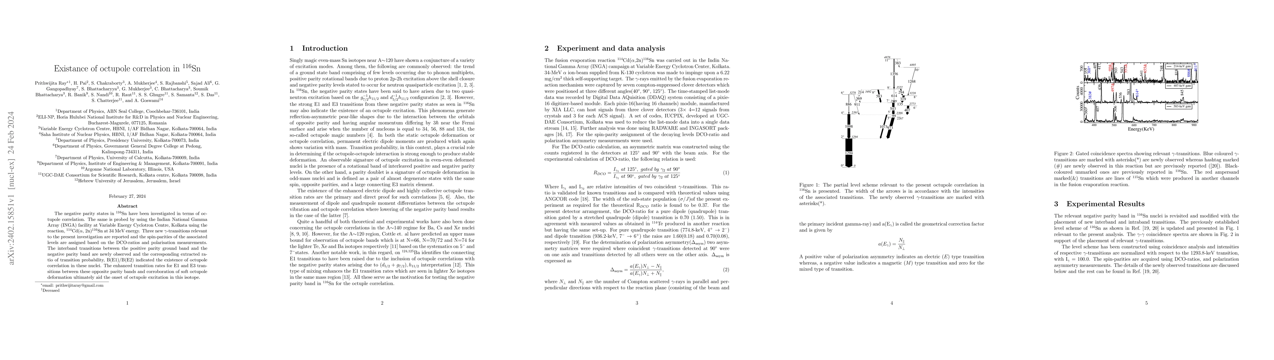 Thumbnail for Existance of octupole correlation in 116Sn