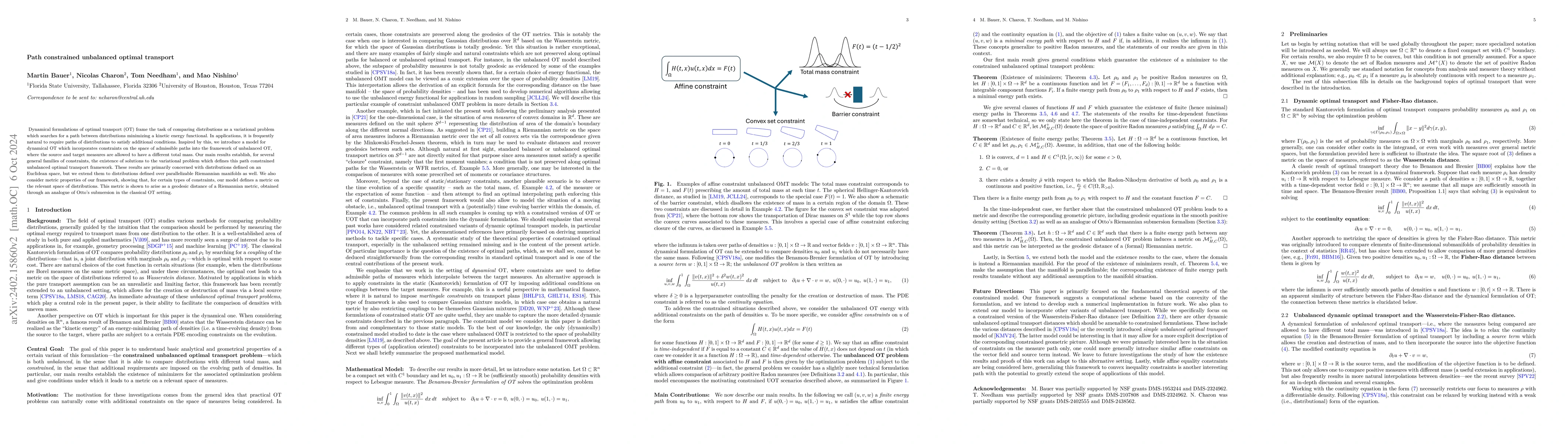 Thumbnail for Path constrained unbalanced optimal transport