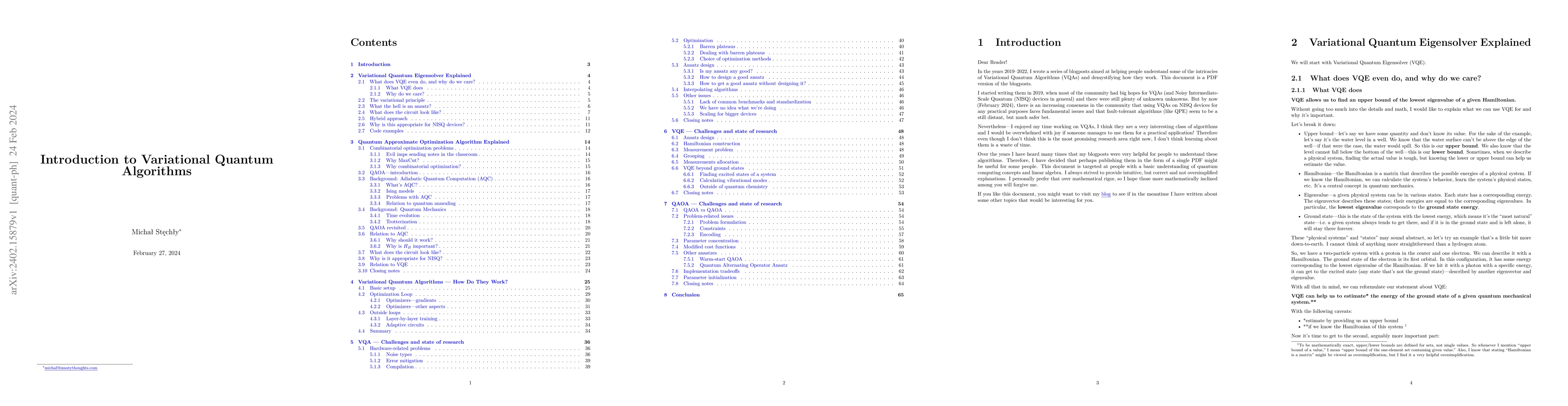 Thumbnail for Introduction to Variational Quantum Algorithms