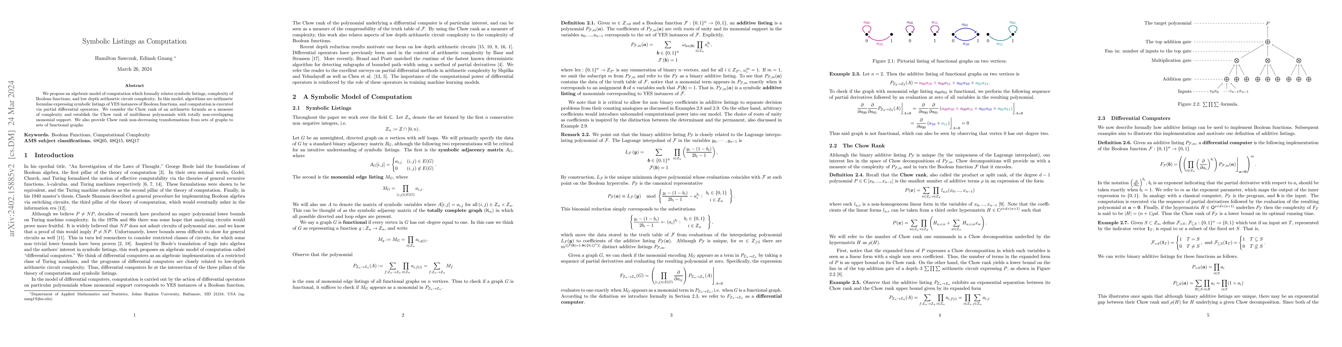 Thumbnail for Symbolic Listings as Computation