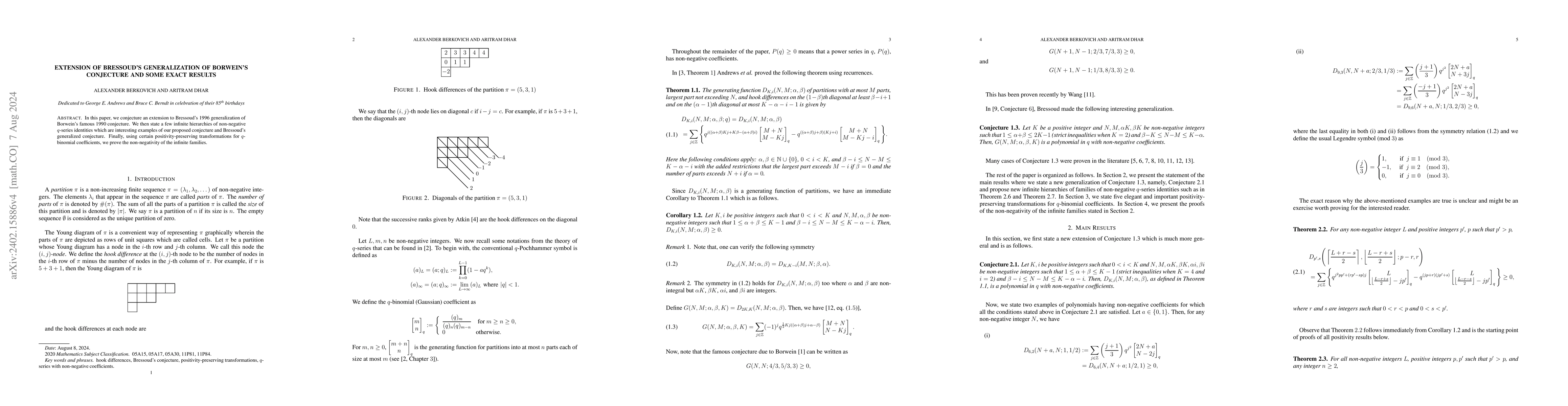 Thumbnail for Extension of Bressoud's generalization of Borwein's conjecture and some
  exact results