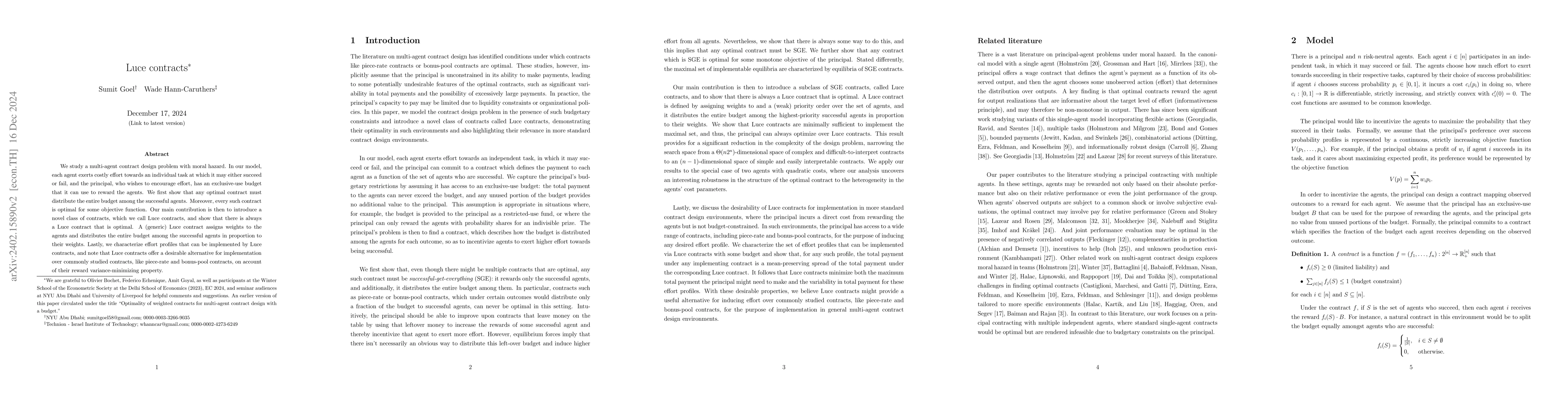 Thumbnail for Optimality of weighted contracts for multi-agent contract design with a
  budget