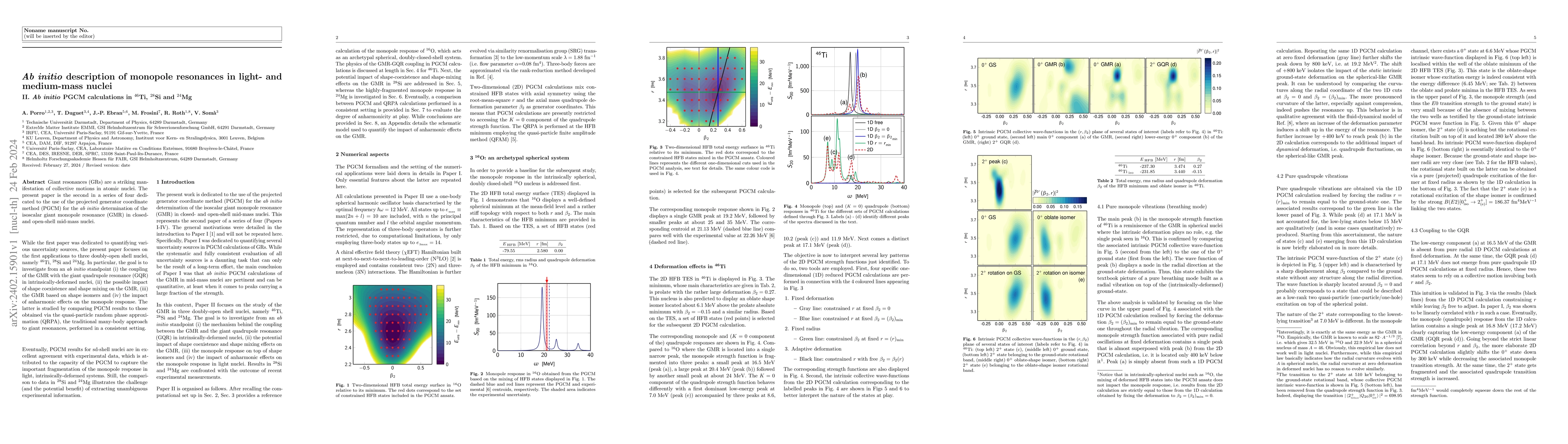 Thumbnail for Ab initio description of monopole resonances in light- and medium-mass
  nuclei: II. Ab initio PGCM calculations in $^{46}$Ti, $^{28}$Si and $^{24}$Mg