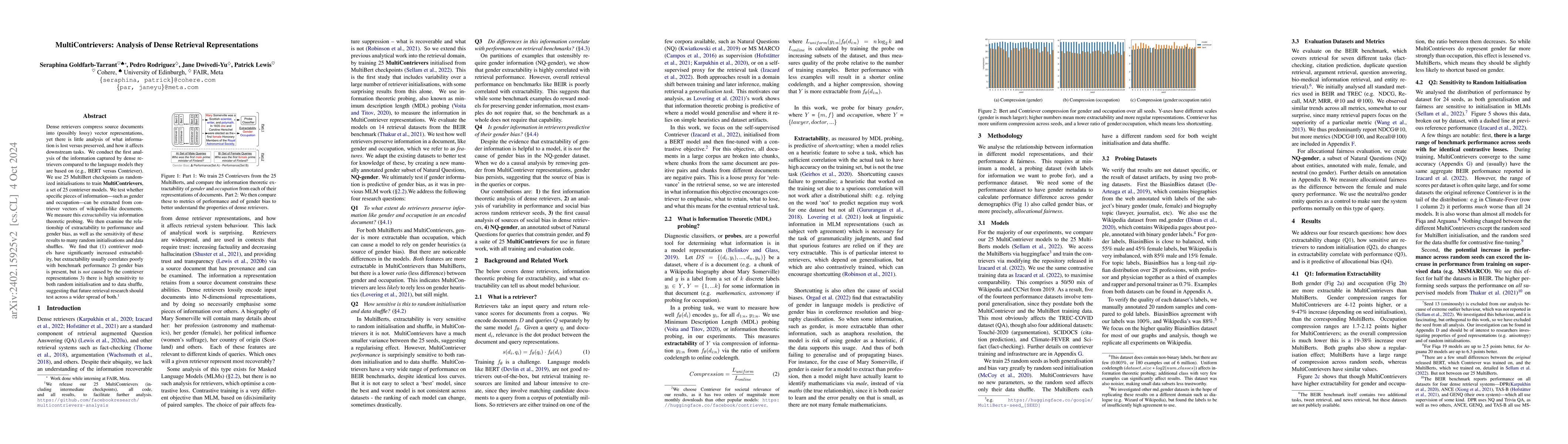 Thumbnail for MultiContrievers: Analysis of Dense Retrieval Representations