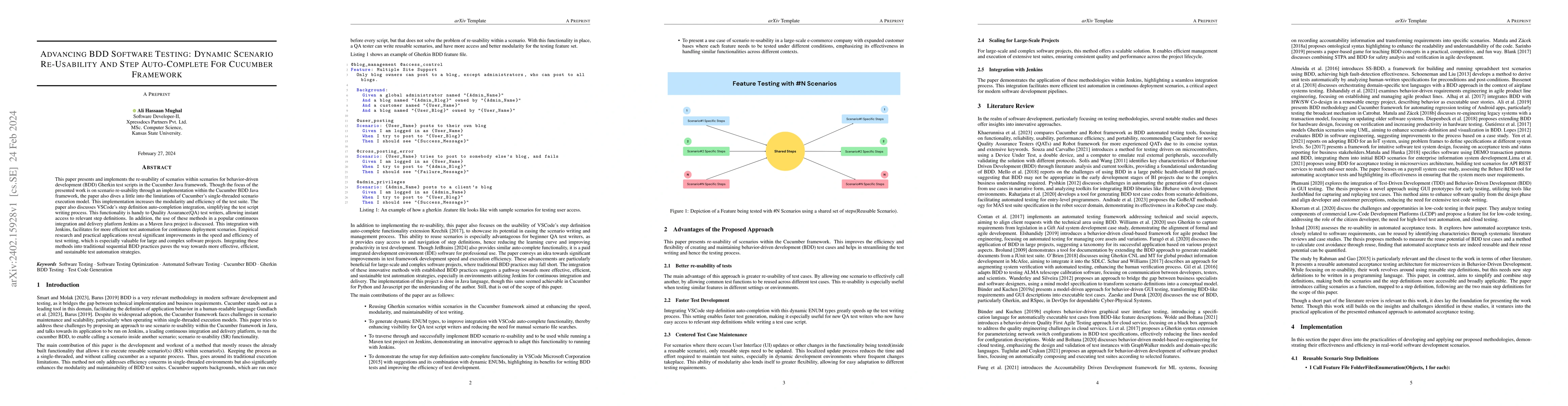 Thumbnail for Advancing BDD Software Testing: Dynamic Scenario Re-Usability And Step
  Auto-Complete For Cucumber Framework