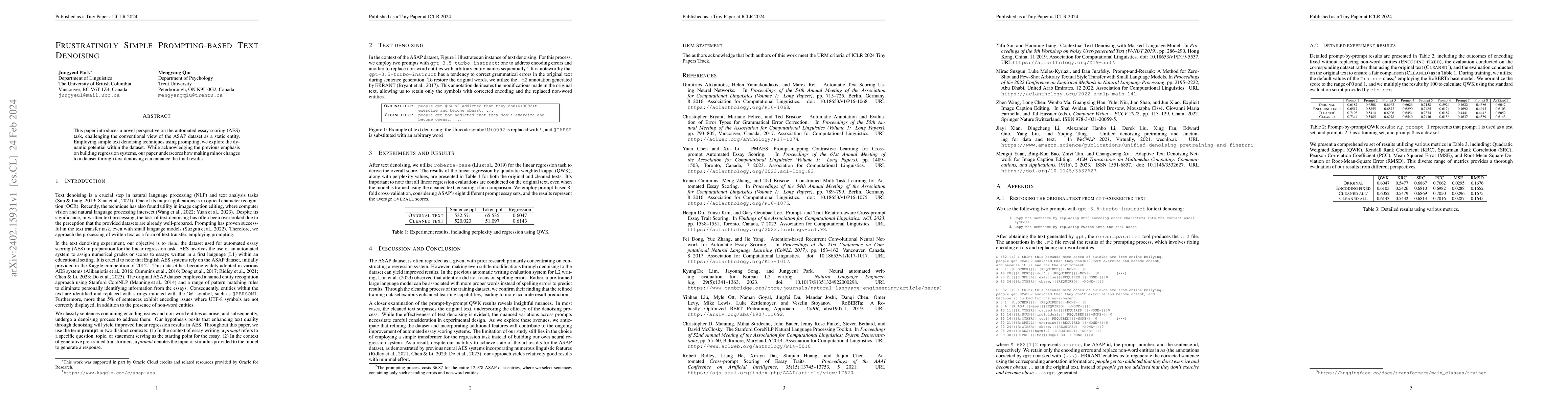 Thumbnail for Frustratingly Simple Prompting-based Text Denoising
