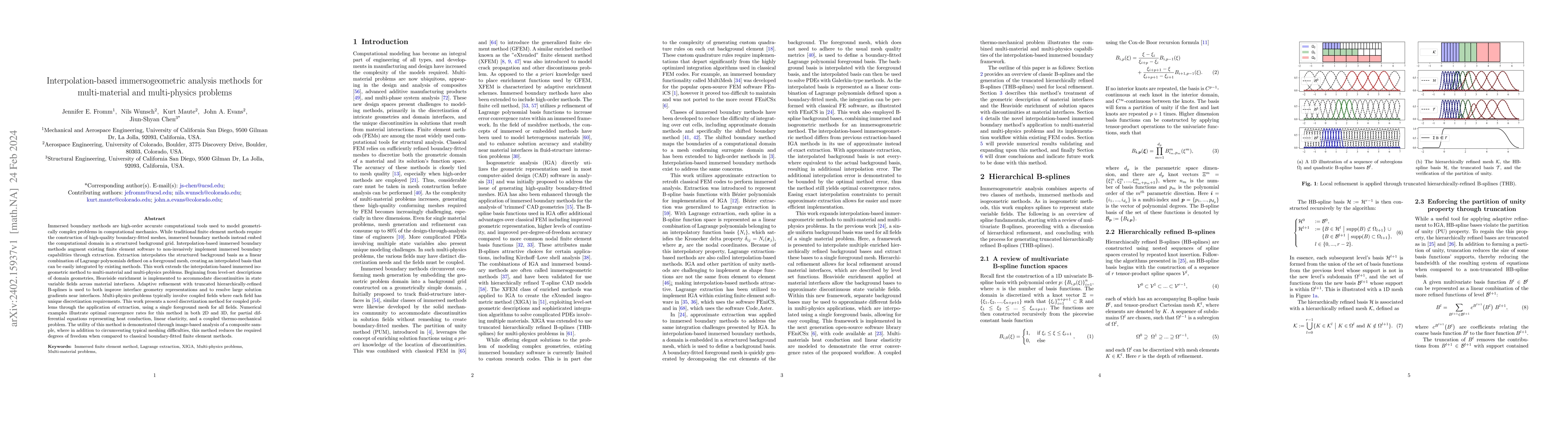 Thumbnail for Interpolation-based immersogeometric analysis methods for multi-material
  and multi-physics problems