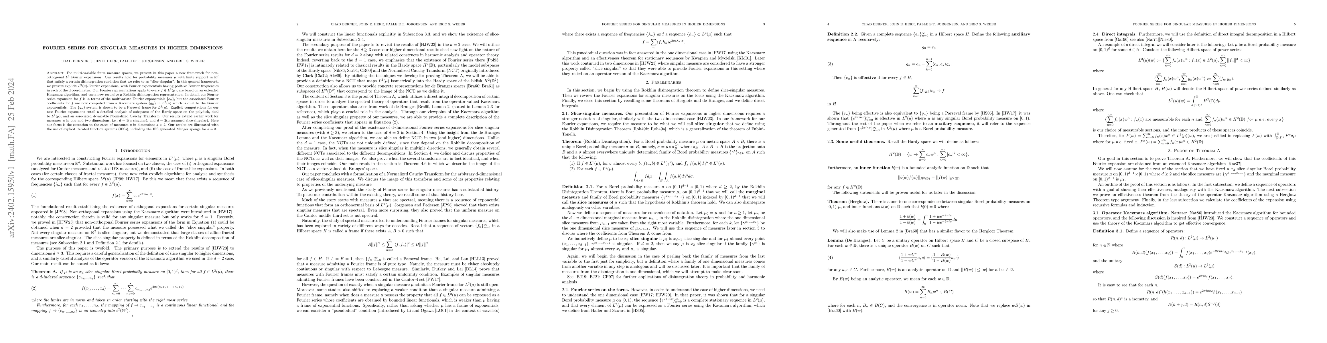 Thumbnail for Fourier series for singular measures in higher dimensions