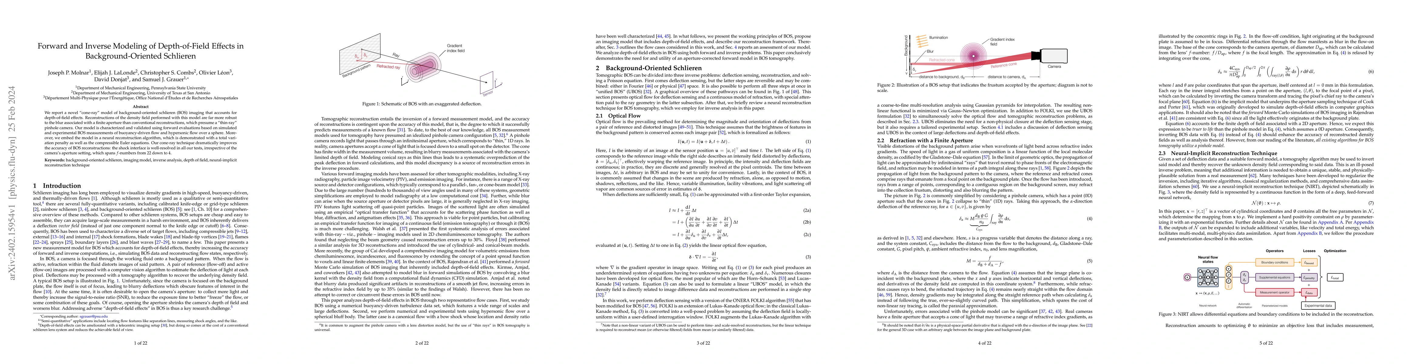 Thumbnail for Forward and inverse modeling of depth-of-field effects in
  background-oriented schlieren