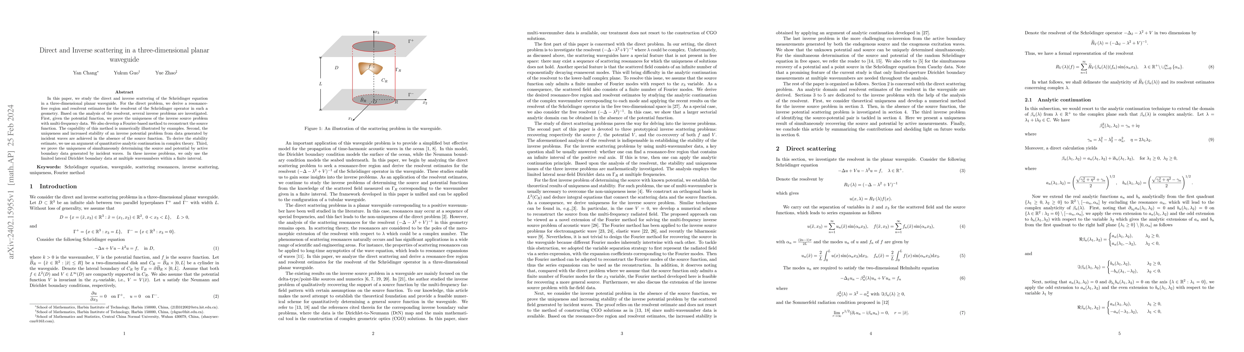 Thumbnail for Direct and Inverse scattering in a three-dimensional planar waveguide