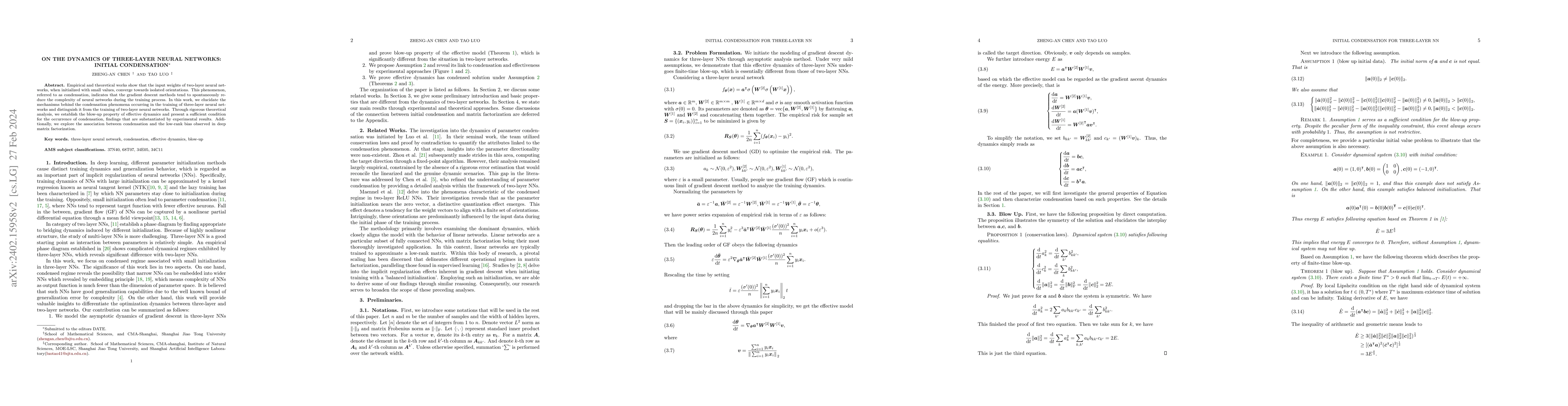 Thumbnail for On the dynamics of three-layer neural networks: initial condensation