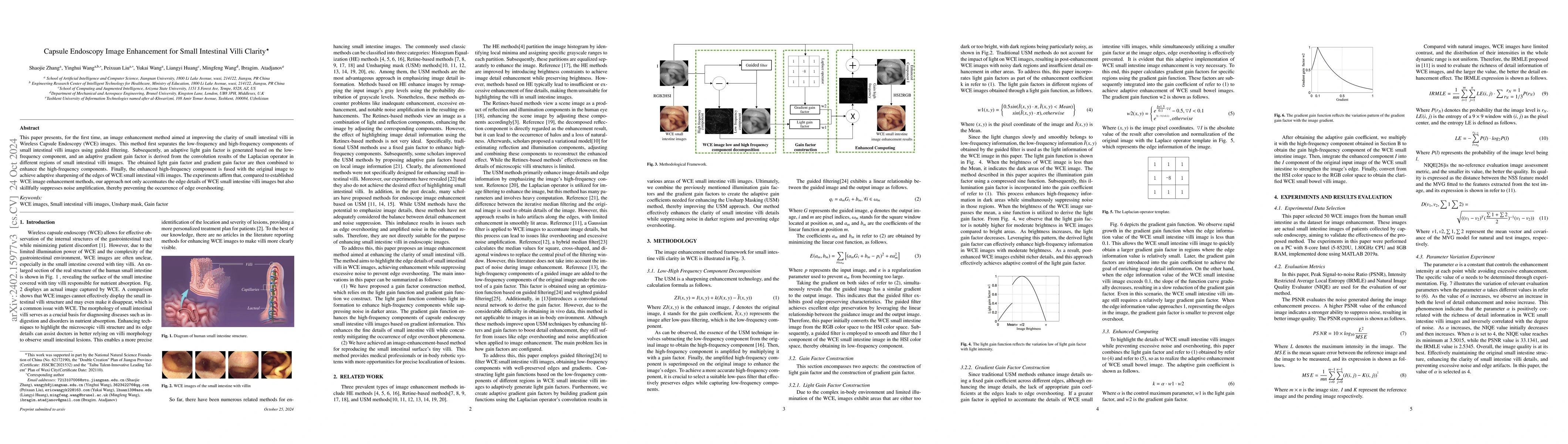Thumbnail for An Image Enhancement Method for Improving Small Intestinal Villi Clarity