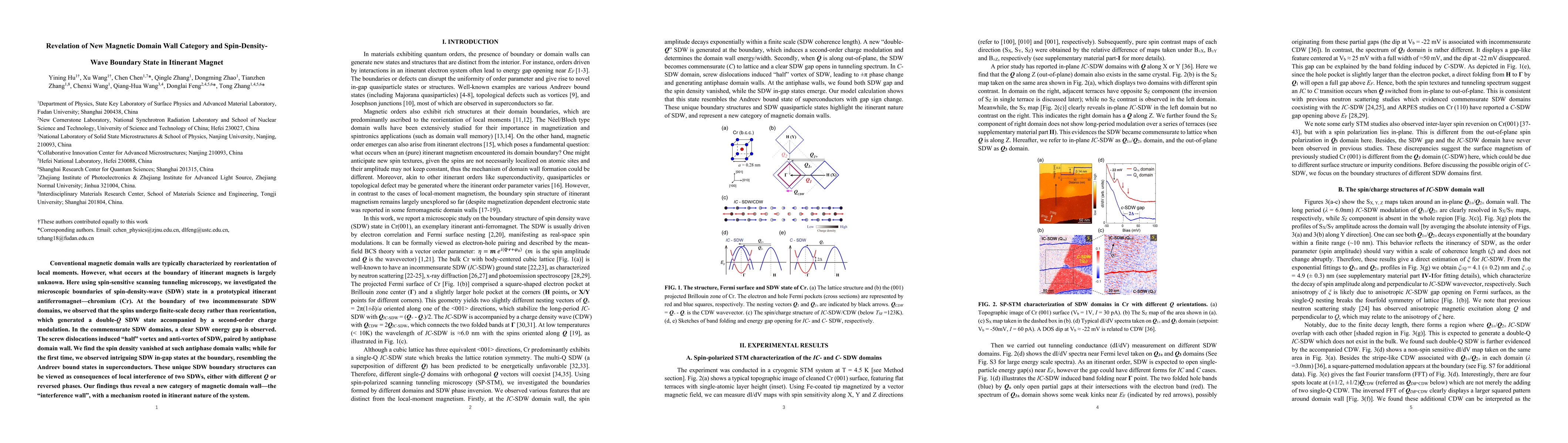 Thumbnail for Revelation of new magnetic domain wall category in the itinerant
  antiferromagnet Chromium