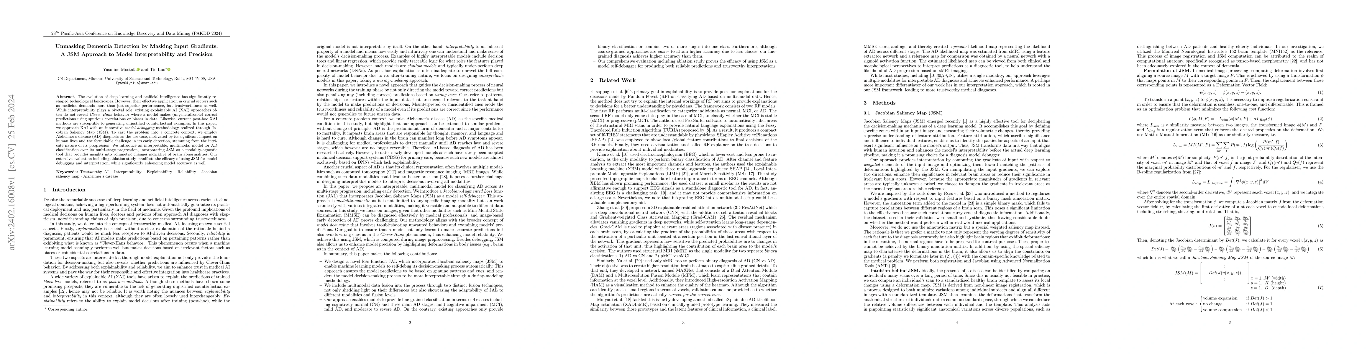 Thumbnail for Unmasking Dementia Detection by Masking Input Gradients: A JSM Approach
  to Model Interpretability and Precision