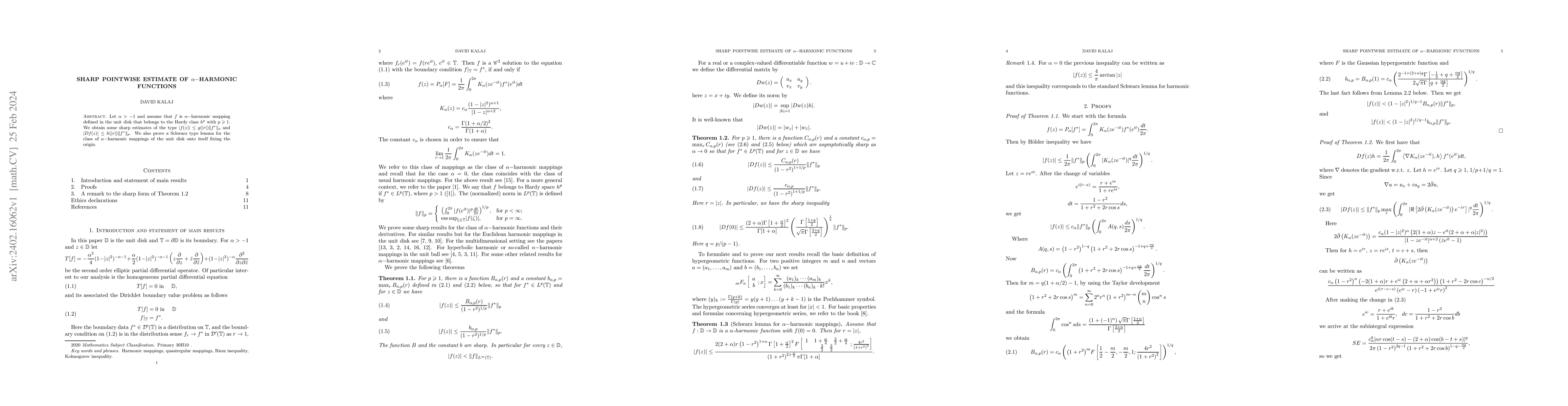 Thumbnail for Sharp pointwise estimate of $\alpha-$harmonic functions