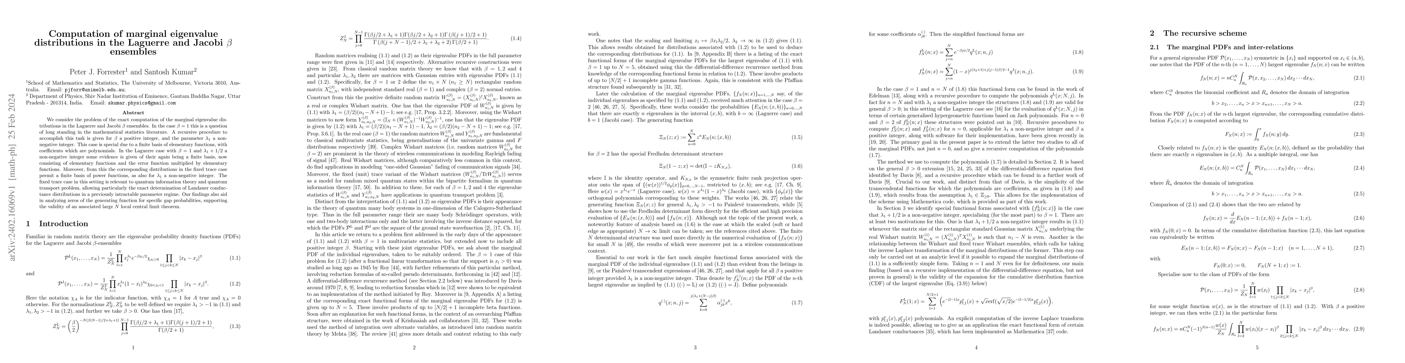 Thumbnail for Computation of marginal eigenvalue distributions in the Laguerre and
  Jacobi $\beta$ ensembles