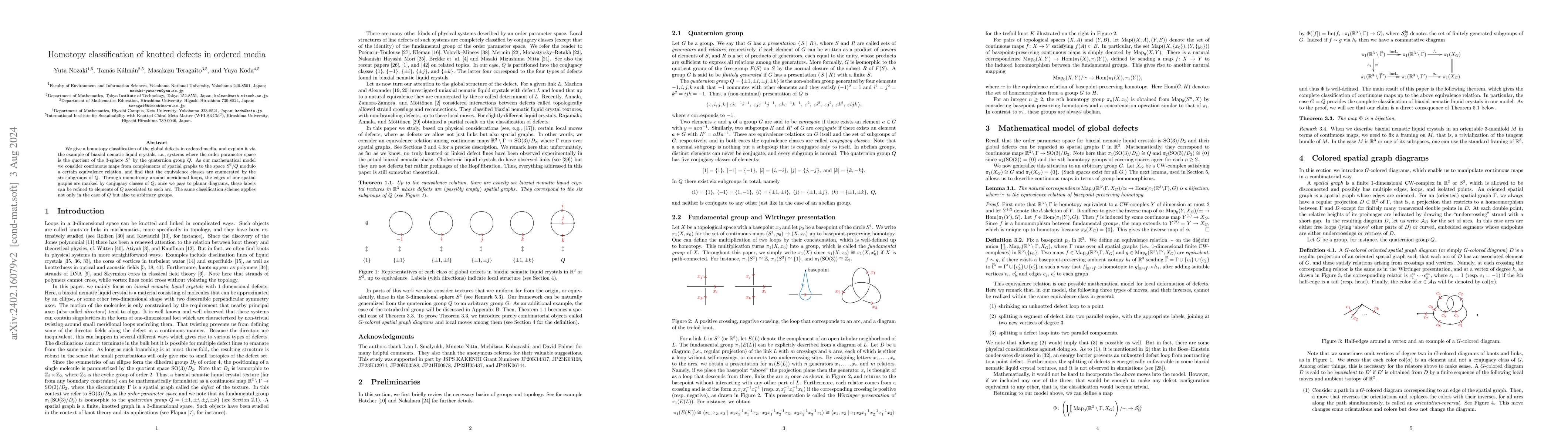 Thumbnail for Homotopy classification of knotted defects in ordered media