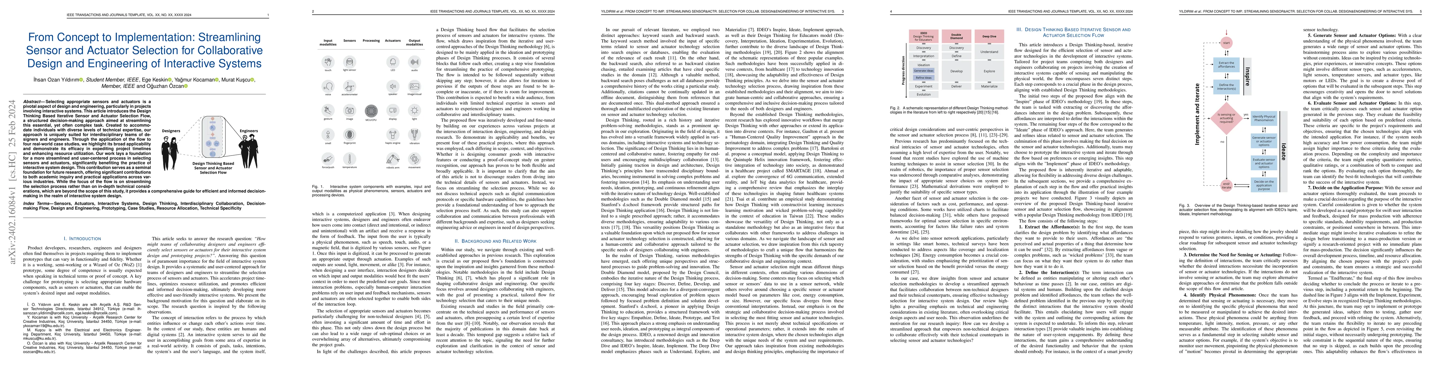 Thumbnail for From Concept to Implementation: Streamlining Sensor and Actuator
  Selection for Collaborative Design and Engineering of Interactive Systems