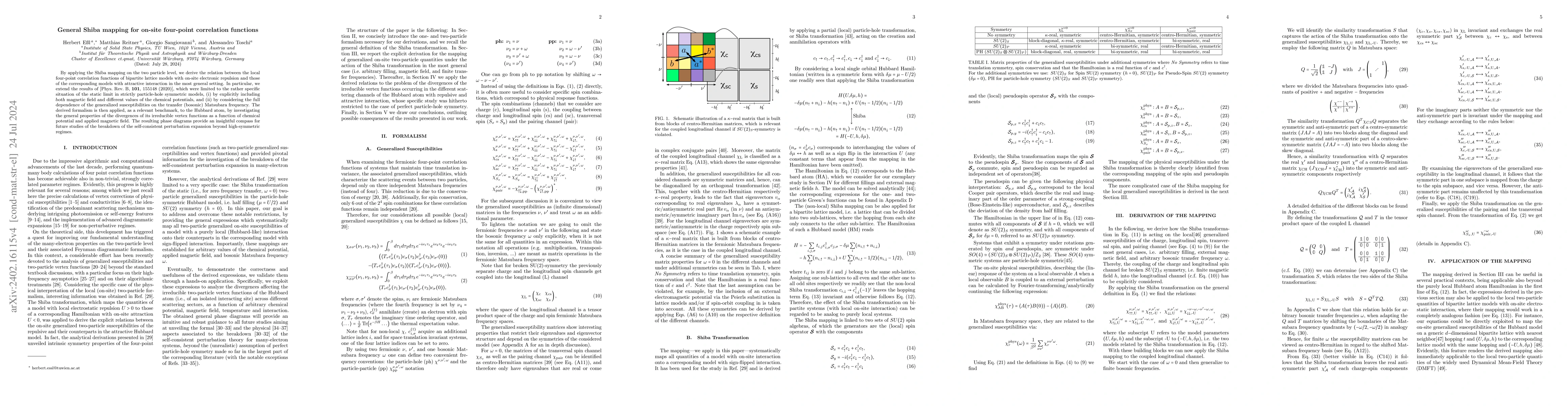 Thumbnail for General Shiba mapping for on-site four-point correlation functions