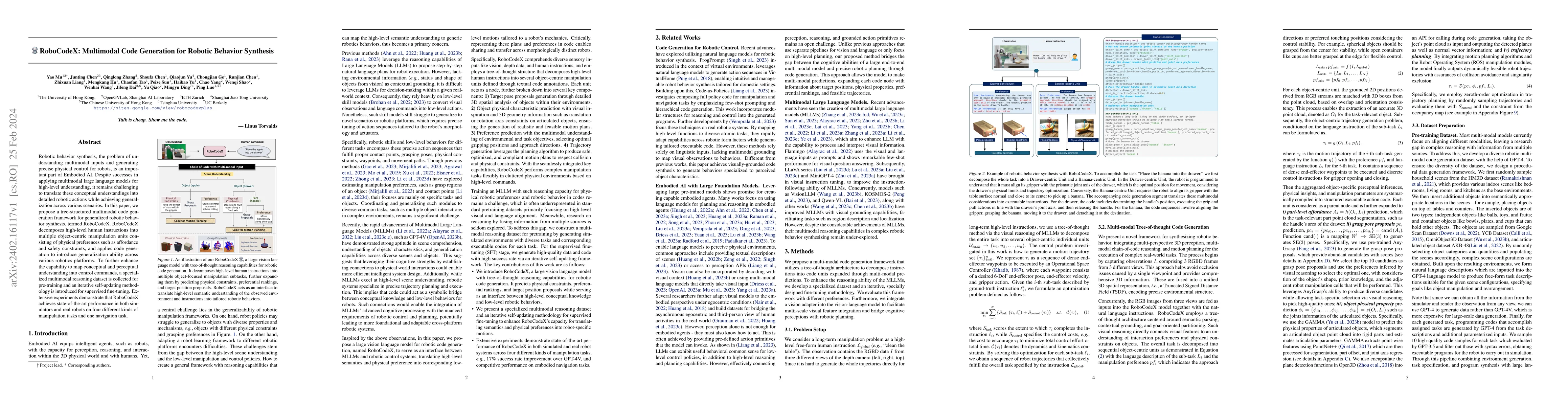 Thumbnail for RoboCodeX: Multimodal Code Generation for Robotic Behavior Synthesis