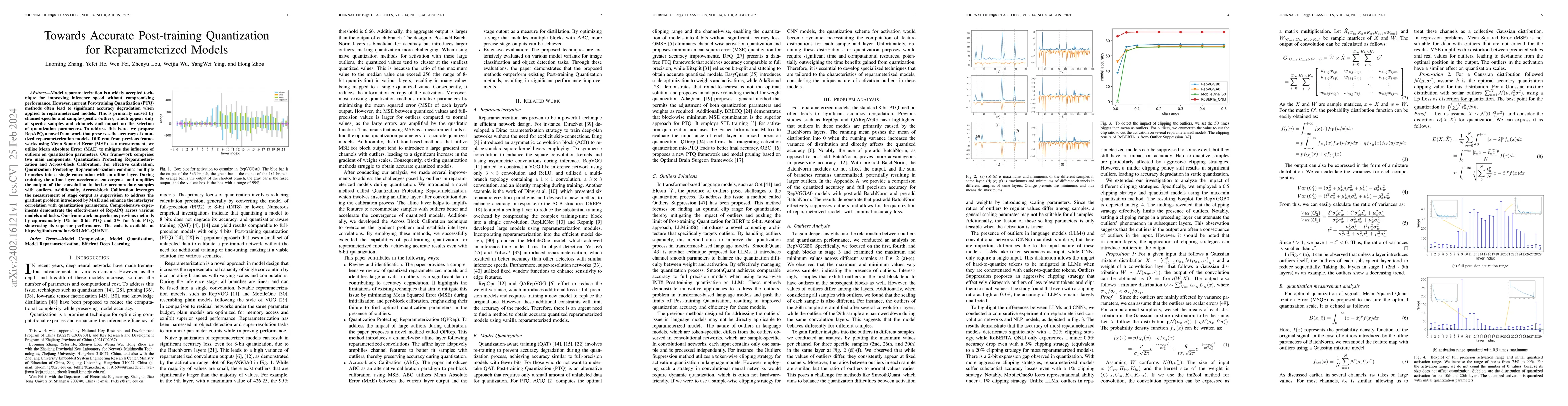 Thumbnail for Towards Accurate Post-training Quantization for Reparameterized Models