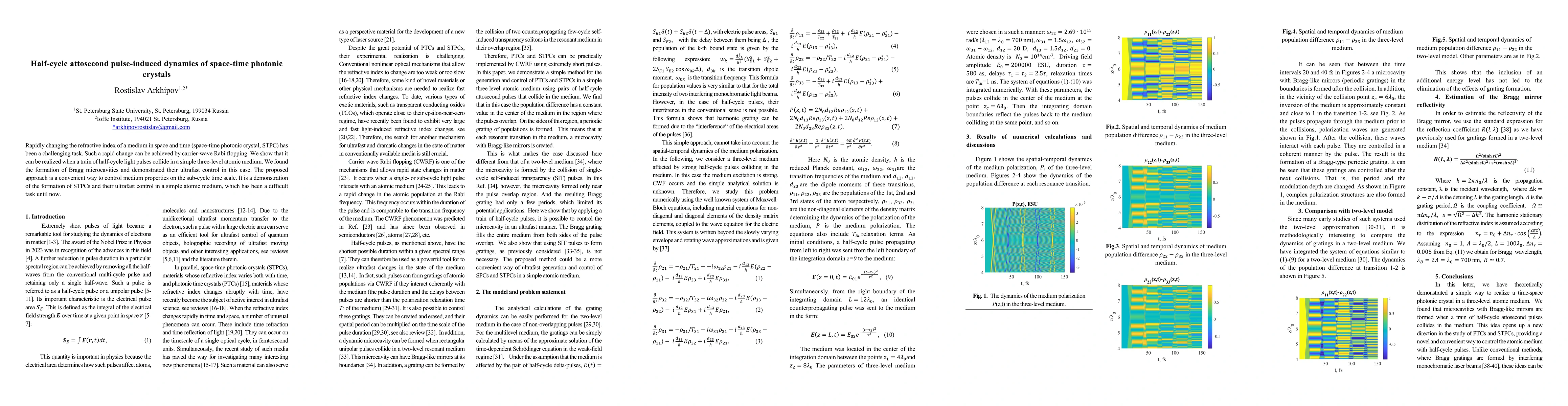 Thumbnail for Half-cycle attosecond pulse-induced dynamics of space-time photonic
  crystals