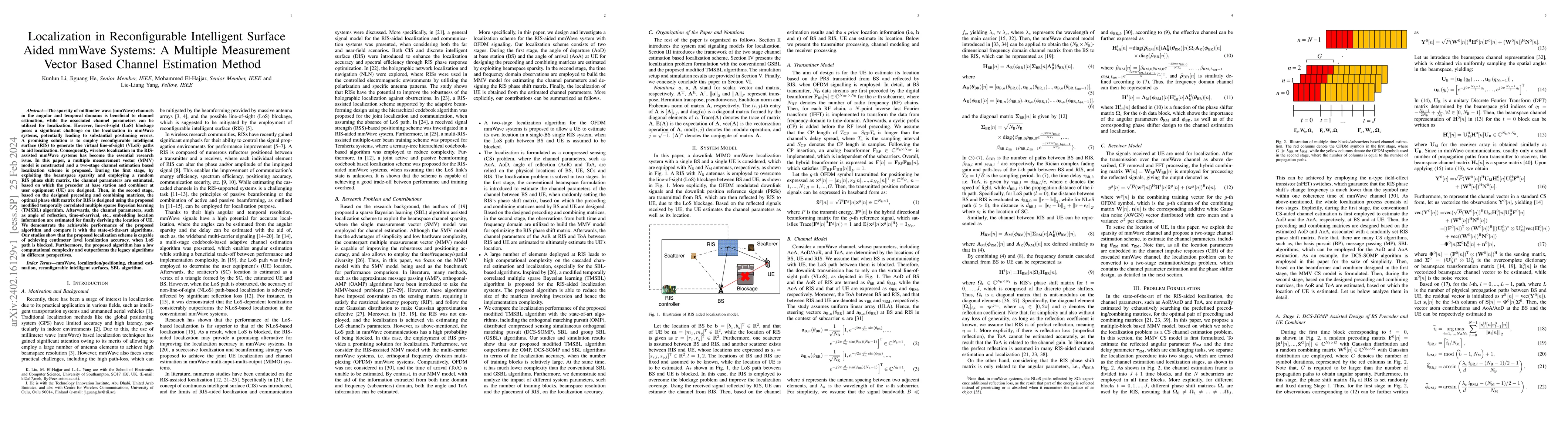 Thumbnail for Localization in Reconfigurable Intelligent Surface Aided mmWave Systems:
  A Multiple Measurement Vector Based Channel Estimation Method