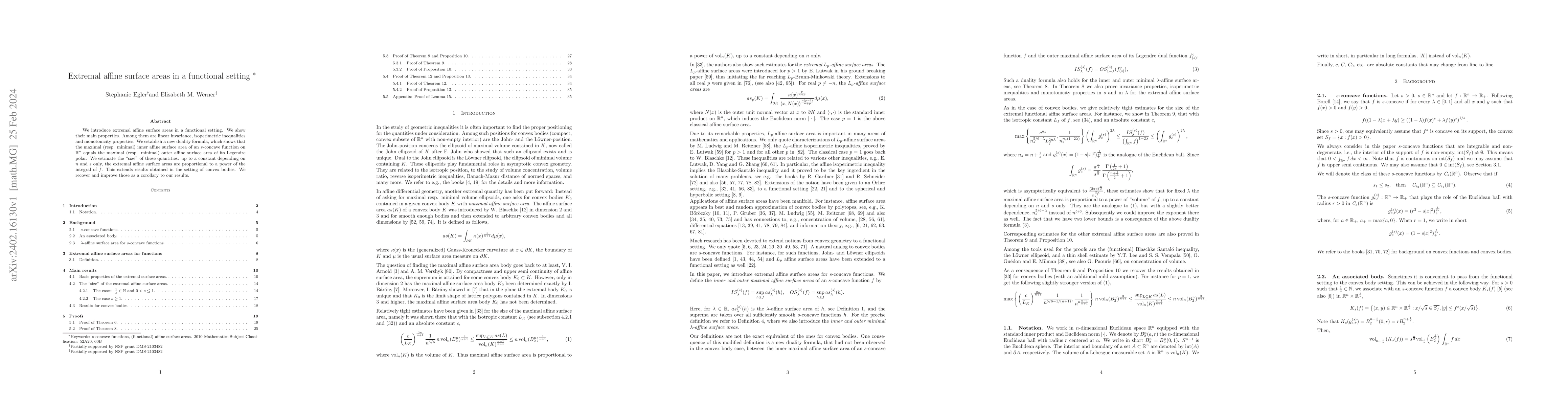 Thumbnail for Extremal affine surface areas in a functional setting