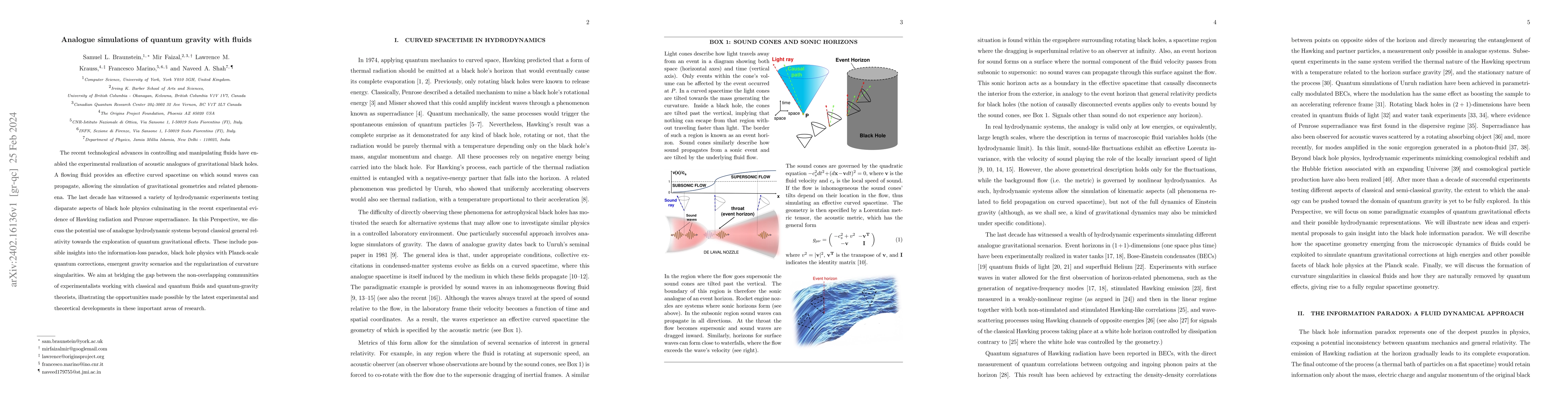 Thumbnail for Analogue simulations of quantum gravity with fluids
