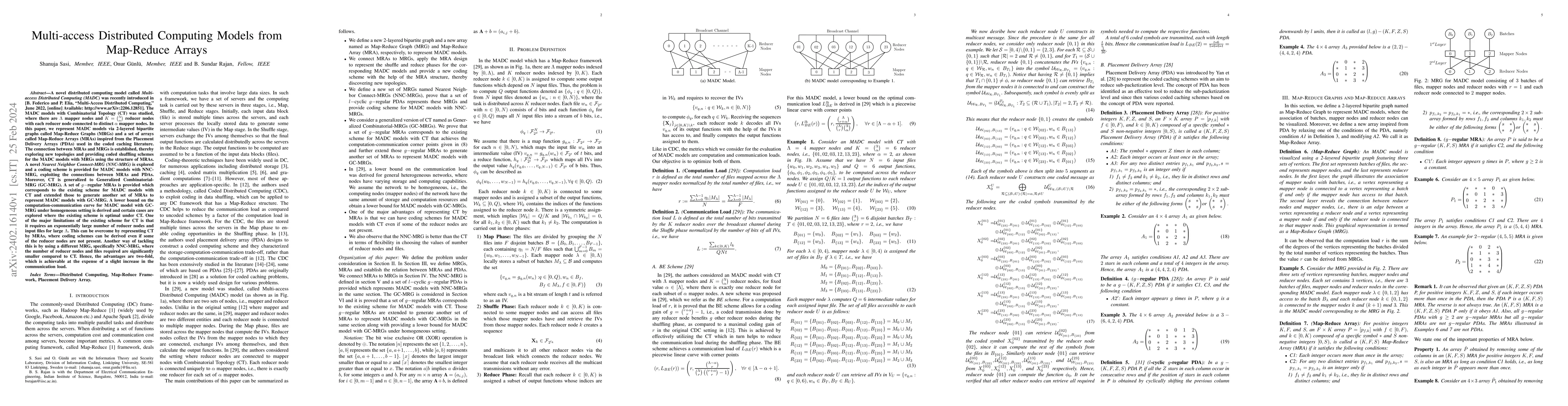 Thumbnail for Multi-access Distributed Computing Models from Map-Reduce Arrays