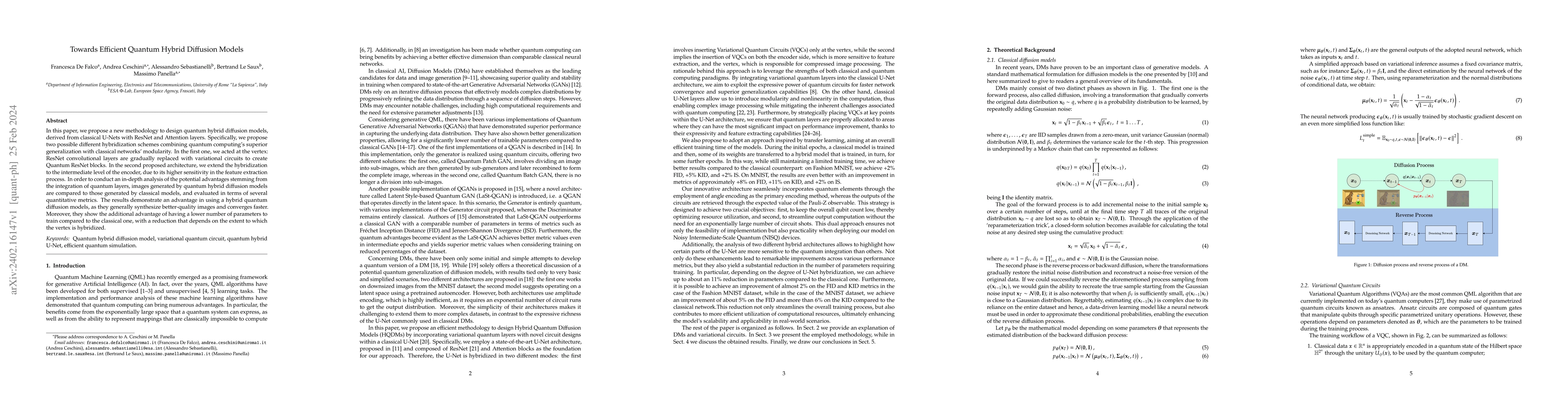 Thumbnail for Towards Efficient Quantum Hybrid Diffusion Models