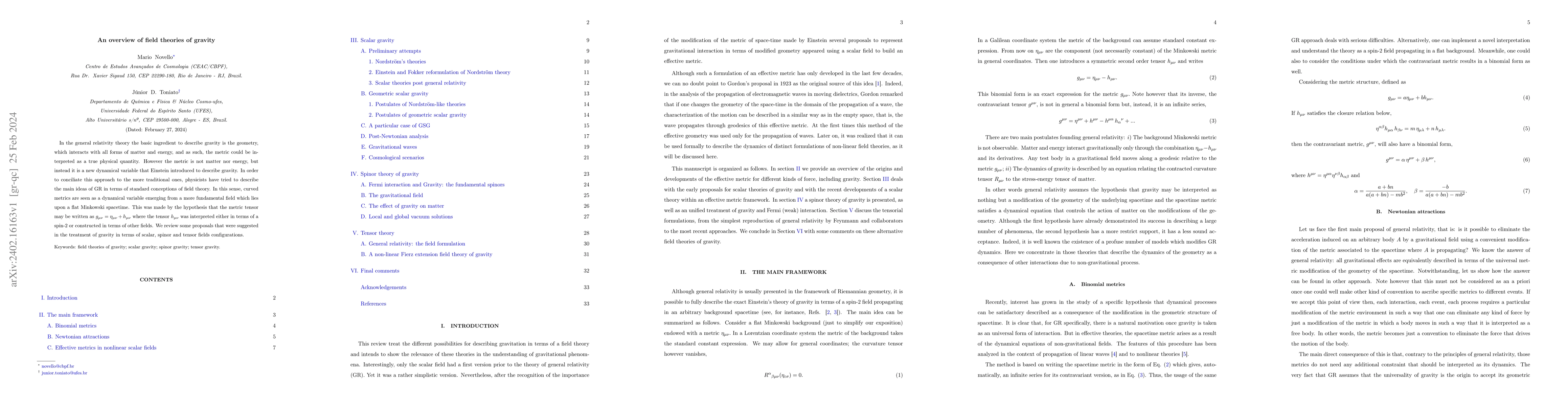 Thumbnail for An overview of field theories of gravity