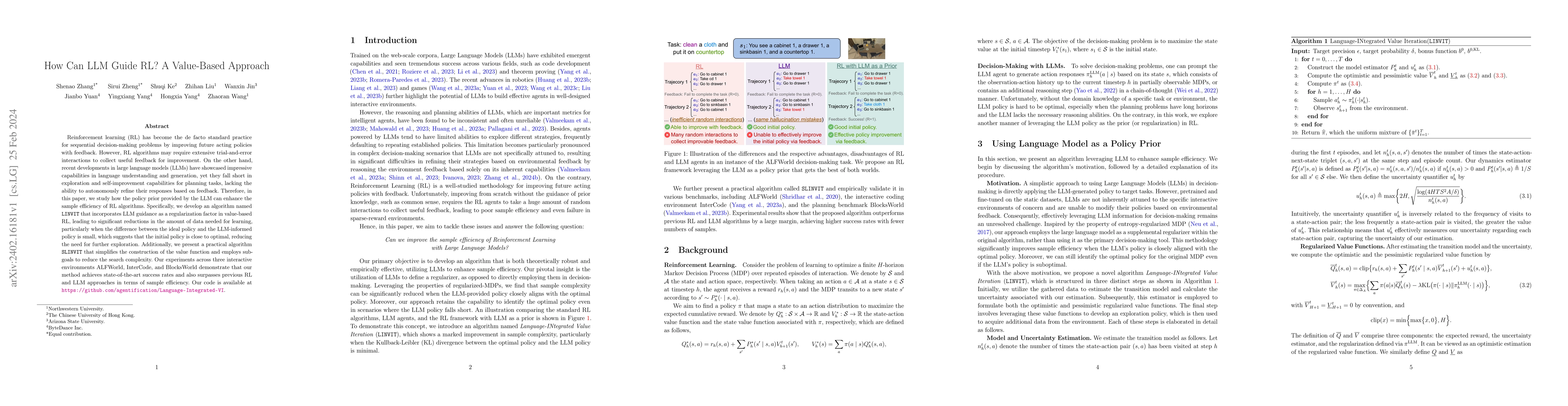 Thumbnail for How Can LLM Guide RL? A Value-Based Approach