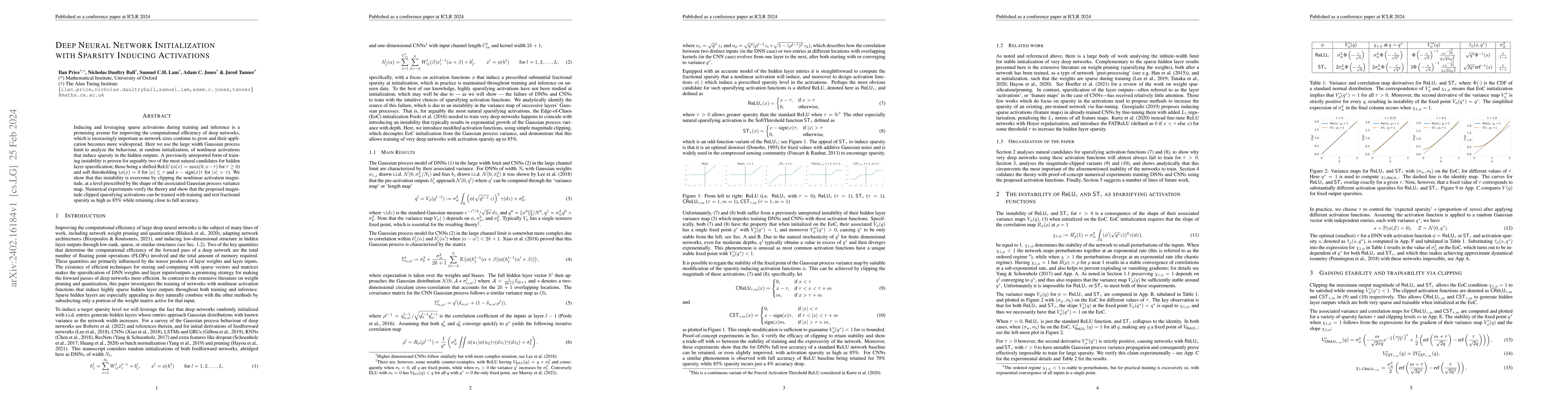 Thumbnail for Deep Neural Network Initialization with Sparsity Inducing Activations