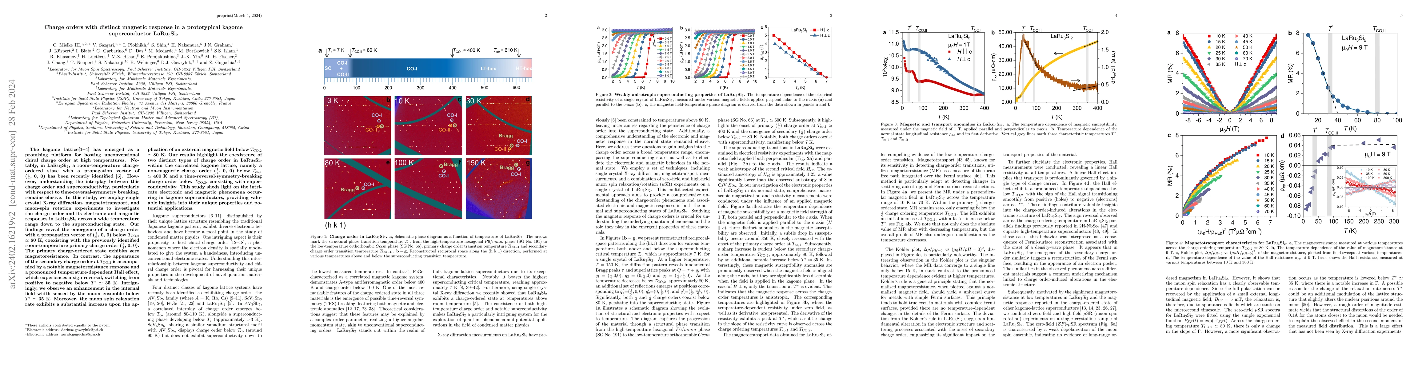 Thumbnail for Charge orders with distinct magnetic response in a prototypical kagome
  superconductor LaRu$_{3}$Si$_{2}$