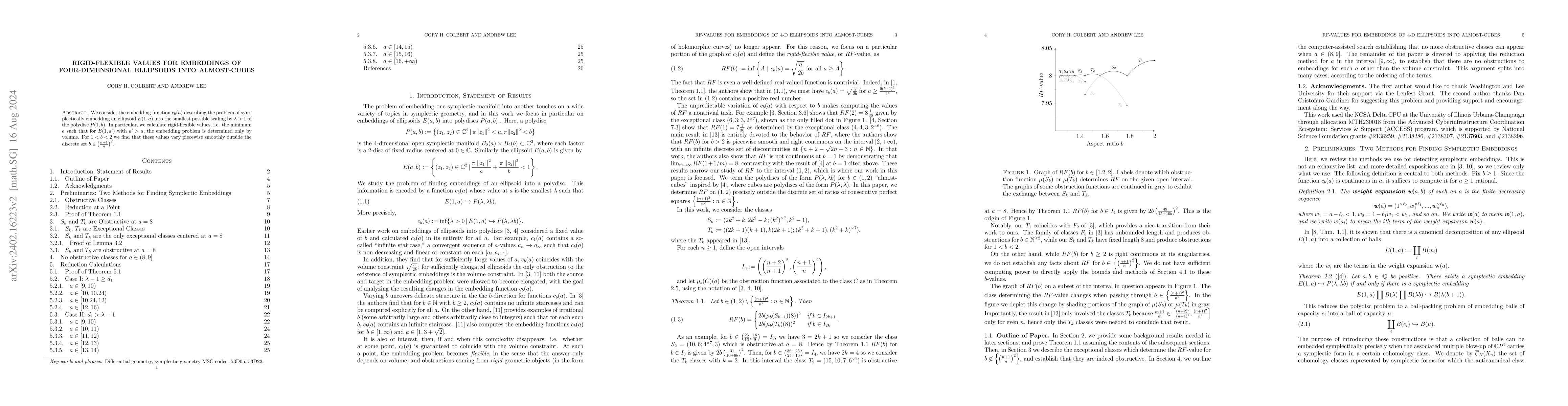 Thumbnail for Rigid-flexible values for symplectic embeddings of four-dimensional
  ellipsoids into almost-cubes