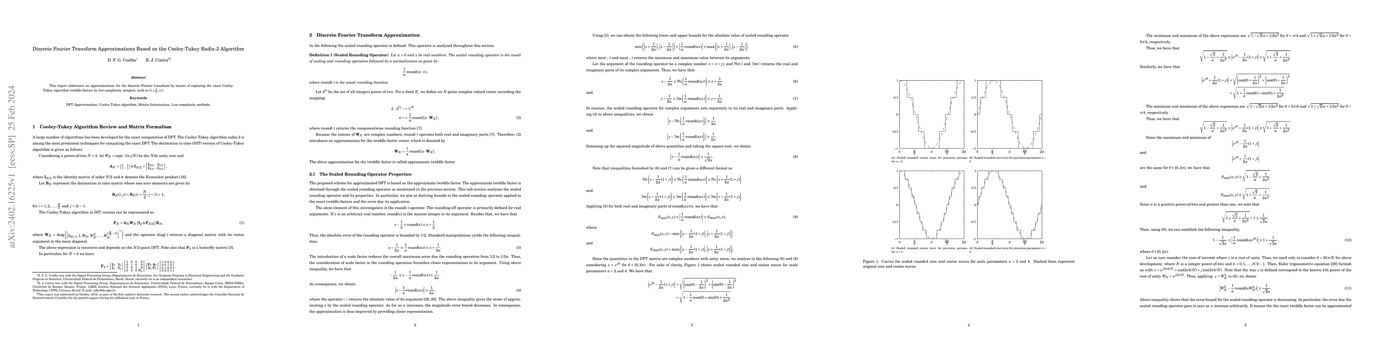 Thumbnail for Discrete Fourier Transform Approximations Based on the Cooley-Tukey
  Radix-2 Algorithm